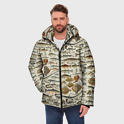 Куртка зимняя мужская Рыбный паттерн, цвет: 3D-светло-серый — фото 2