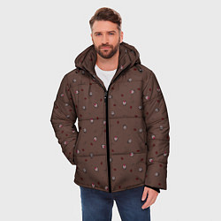 Куртка зимняя мужская The Binding of Isaac small pattern, цвет: 3D-светло-серый — фото 2