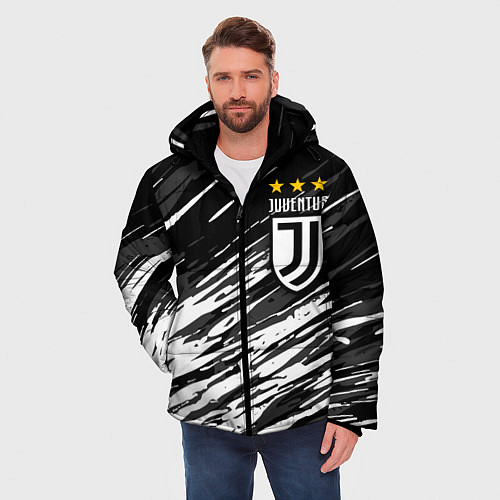 Мужская зимняя куртка JUVENTUS ЮВЕНТУС БРЫЗГИ / 3D-Светло-серый – фото 3