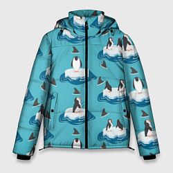 Куртка зимняя мужская Пингвины, цвет: 3D-светло-серый
