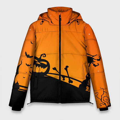 Мужская зимняя куртка Хэллоуин / 3D-Светло-серый – фото 1