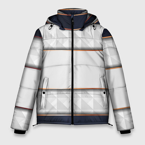 Мужская зимняя куртка White 3d lines / 3D-Черный – фото 1