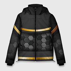 Куртка зимняя мужская 3D ТЕМНАЯ БРОНЯ С ЗОЛОТОМ, цвет: 3D-черный