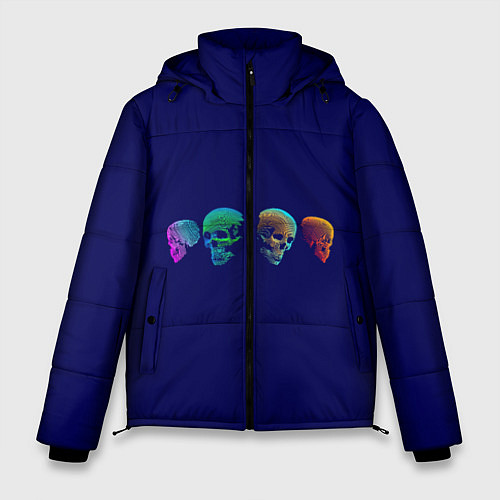 Мужская зимняя куртка Rainbow Skulls / 3D-Черный – фото 1