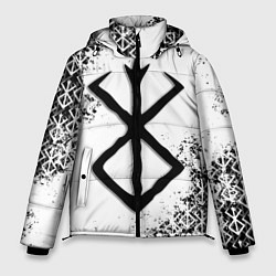 Куртка зимняя мужская БЕРСЕРК logo чб, цвет: 3D-черный