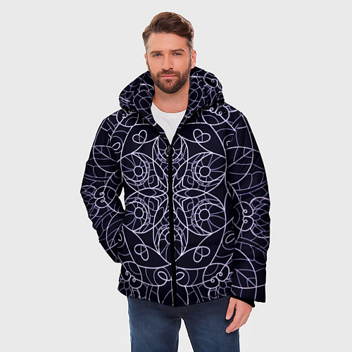 Мужская зимняя куртка Узор / 3D-Светло-серый – фото 3