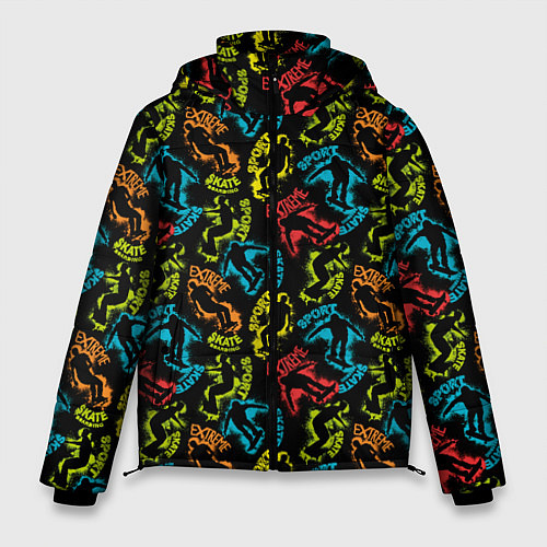 Мужская зимняя куртка Скейтборд / 3D-Черный – фото 1