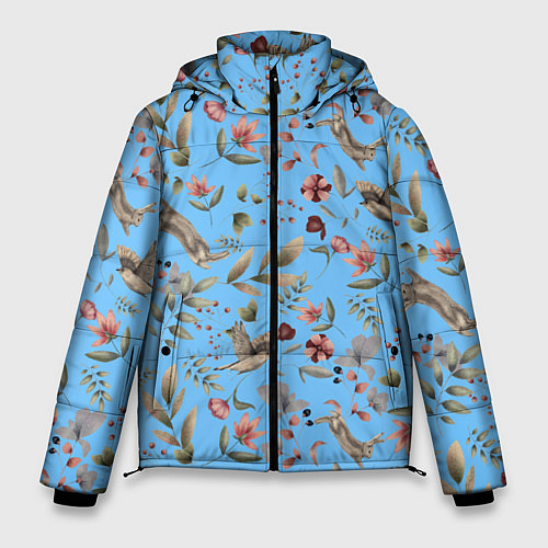 Мужская зимняя куртка Кролик и Синичка / 3D-Черный – фото 1