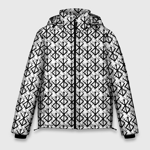 Мужская зимняя куртка Берсерк много логотипов / 3D-Черный – фото 1