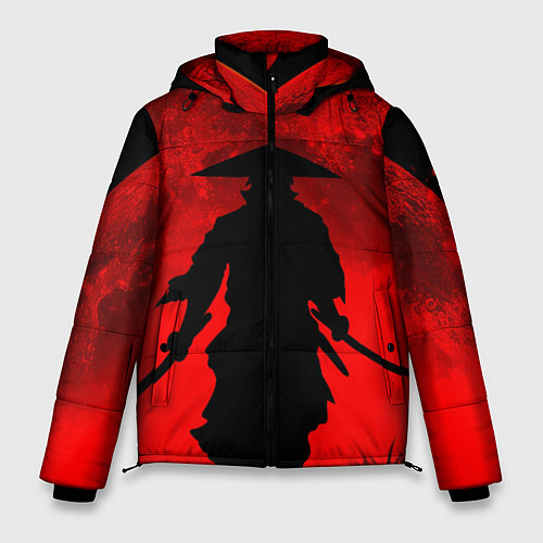 Мужская зимняя куртка САМУРАЙ кровавой луны / 3D-Черный – фото 1