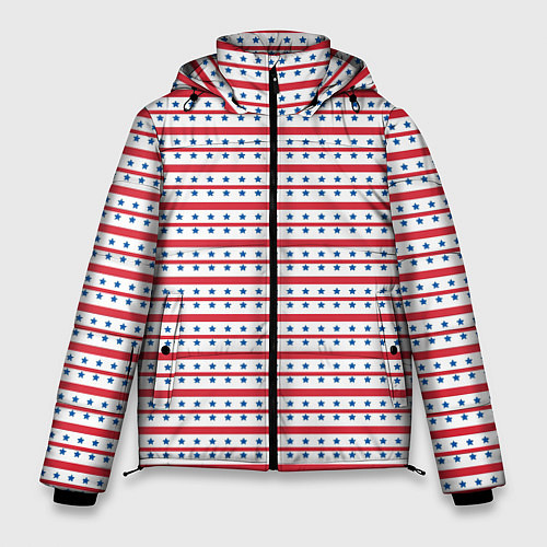 Мужская зимняя куртка Звезды с полосками / 3D-Черный – фото 1