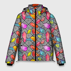 Куртка зимняя мужская Кристаллы, цвет: 3D-черный