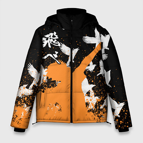 Мужская зимняя куртка Волейбол - Вороны / 3D-Черный – фото 1