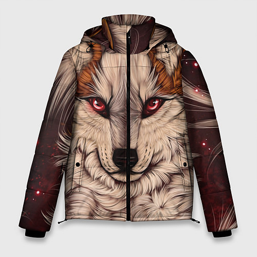 Мужская зимняя куртка Красивая Волчица / 3D-Черный – фото 1