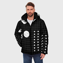 Куртка зимняя мужская Черно-белые фигуры 3D, цвет: 3D-черный — фото 2