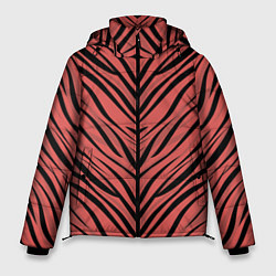 Куртка зимняя мужская Полосатый тигровый узор, цвет: 3D-черный