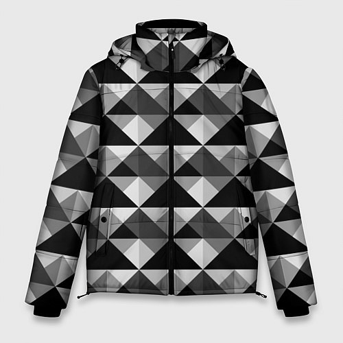 Мужская зимняя куртка Современный геометрический / 3D-Черный – фото 1