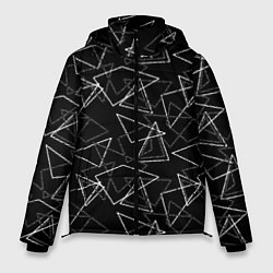 Куртка зимняя мужская Черно-белый геометрический, цвет: 3D-черный
