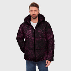 Куртка зимняя мужская Мраморная текстура камня, цвет: 3D-черный — фото 2