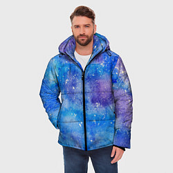 Куртка зимняя мужская Акварельные разводы и брызги красок, цвет: 3D-черный — фото 2
