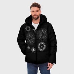 Куртка зимняя мужская Такие цветы, цвет: 3D-черный — фото 2