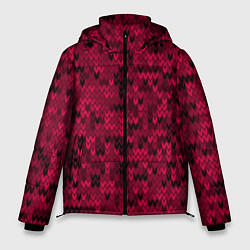 Куртка зимняя мужская Красно-черный абстрактный узор, цвет: 3D-черный