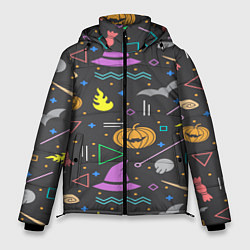 Куртка зимняя мужская Уютный Halloween, цвет: 3D-черный