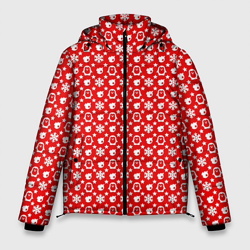 Мужская зимняя куртка Веселые пингвинчики / 3D-Черный – фото 1