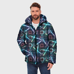 Куртка зимняя мужская Неоновый панк, цвет: 3D-черный — фото 2