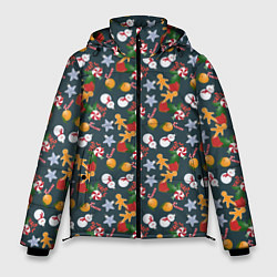 Куртка зимняя мужская Игрушки Ёлочные, цвет: 3D-черный
