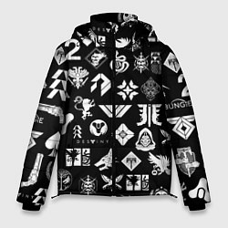 Куртка зимняя мужская DESTINY 2 PATTERN GAME LOGO ДЕСТИНИ 2 ПАТТЕРН СИМВ, цвет: 3D-черный