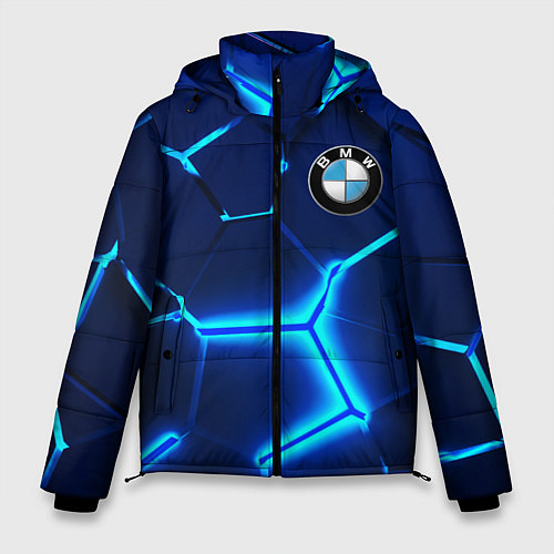 Мужская зимняя куртка BMW LOGO 3Д ПЛИТЫ ГЕОМЕТРИЯ / 3D-Красный – фото 1