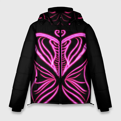 Мужская зимняя куртка Бабочка любви / 3D-Черный – фото 1