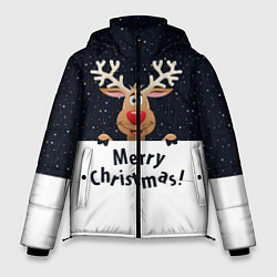 Куртка зимняя мужская Новогодний Оленёнок Рудольф, цвет: 3D-черный
