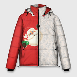 Куртка зимняя мужская Дед Мороз селфи, цвет: 3D-светло-серый