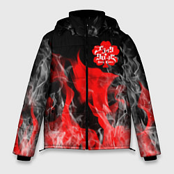 Куртка зимняя мужская Чёрный клевер: Пламя, цвет: 3D-черный