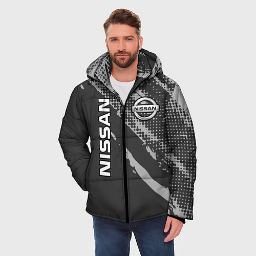 Мужская зимняя куртка Nissan Car Ниссан / 3D-Светло-серый – фото 3