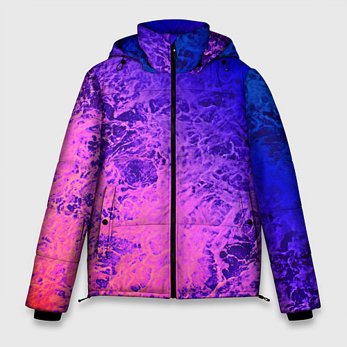 Мужская зимняя куртка Абстрактный пурпурно-синий / 3D-Черный – фото 1