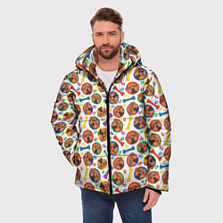 Куртка зимняя мужская Родезийский Риджбек красочный дизайн, цвет: 3D-черный — фото 2