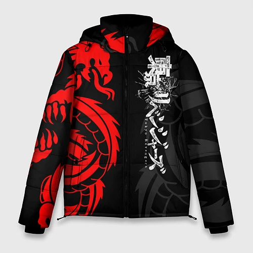 Мужская зимняя куртка Токийские Мстители: Красный дракон / 3D-Черный – фото 1