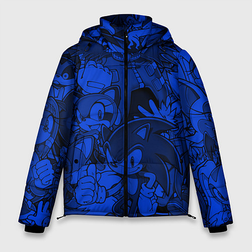 Мужская зимняя куртка SONIC BLUE PATTERN СИНИЙ ЁЖ / 3D-Черный – фото 1
