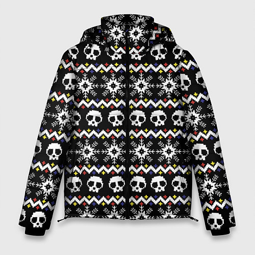 Мужская зимняя куртка Свитер с черепами / 3D-Черный – фото 1