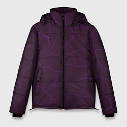 Куртка зимняя мужская Вишневые разломы, цвет: 3D-черный