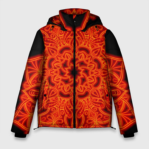Мужская зимняя куртка Огненная мандала / 3D-Черный – фото 1