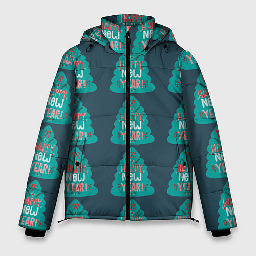 Мужская зимняя куртка Ёлки-елки / 3D-Черный – фото 1