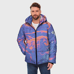Куртка зимняя мужская Текстура Fluid Art, цвет: 3D-черный — фото 2
