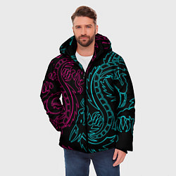 Куртка зимняя мужская НЕОНОВЫЕ ДРАКОНЫ NEON DRAGON, цвет: 3D-черный — фото 2