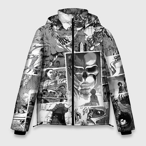 Мужская зимняя куртка Атака Титанов манга / 3D-Черный – фото 1