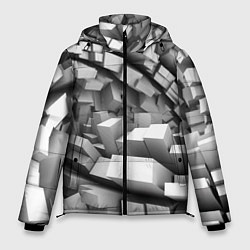 Куртка зимняя мужская Геометрическая объёмная абстракция, цвет: 3D-красный