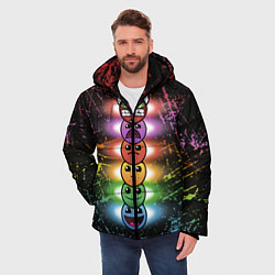 Куртка зимняя мужская Geometry Dash Levels, цвет: 3D-светло-серый — фото 2